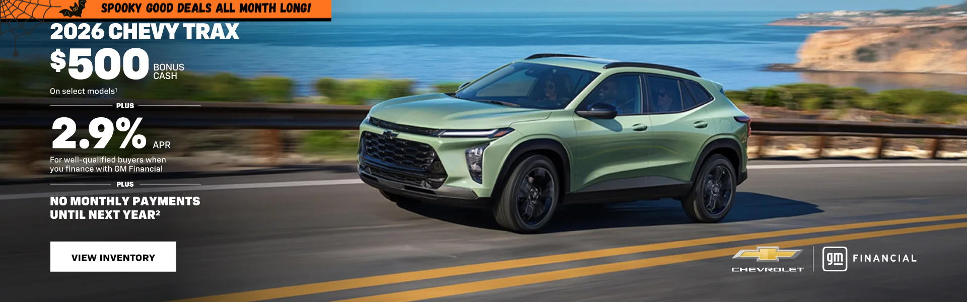 2026 Chevy Trax. $500 Bonus Cash on select models PLUS 2.9% 